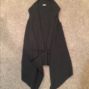Merona Sweater Vest Long Cardigan, M, Gray